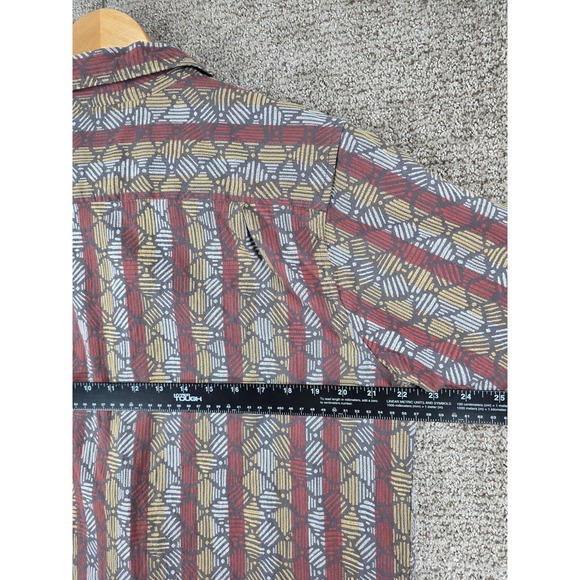ROARK HOUSE OF DARWIN Mens Size Large Button Up Short Sleeve Shirt Geometric - Picture 7 of 8